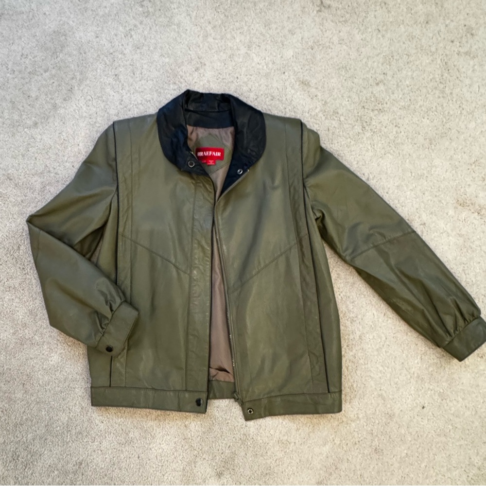 Braefair Vintage 100% Genuine Leather Jacket sz 7/8